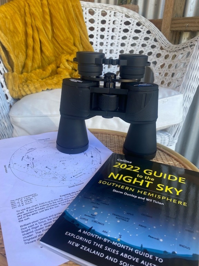 Photo of property: Astronomical binoculars and guide to enjoy the night sky.